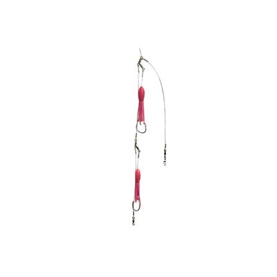 B&amp;J Halibut Rig Double 3W 6" B2 Squid Pink Glow 16/0 Circle