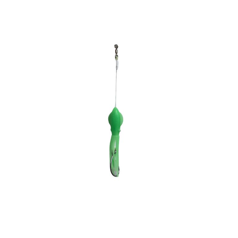 B&amp;J Halibut Rig Single 8" B2 Squid Green Glow 18/0 Circle