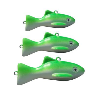 ABBJ Fish Downrigger Weight UV  Green Chartreuse Green / White