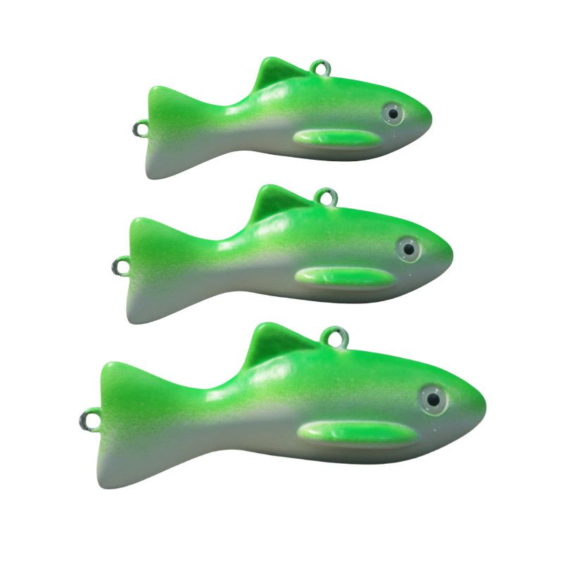 ABBJ Fish Downrigger Weight UV  Green Chartreuse Green / White