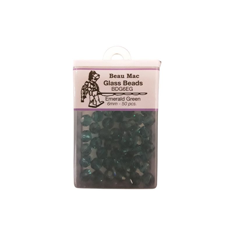 Beau Mac Beads  Glass Facet Emerald Green 