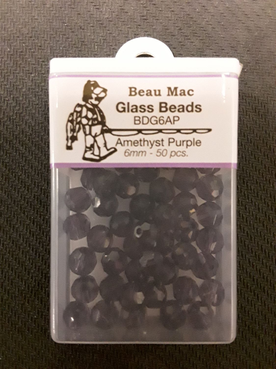Beau Mac Beads Glass Facet Amethyst Purple, Size: 6mm / 50pk