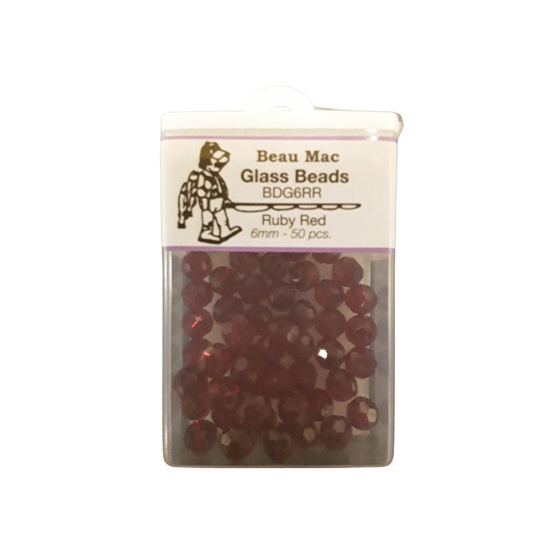 Beau Mac Beads Glass Facet Ruby Red