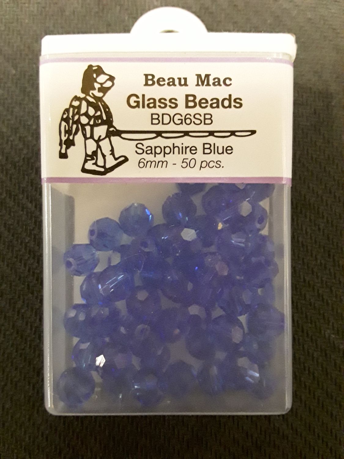 Beau Mac Beads Glass Facet Sapphire Blue, Size: 6mm / 50pk