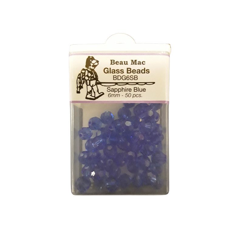 Beau Mac Beads Glass Facet Sapphire Blue