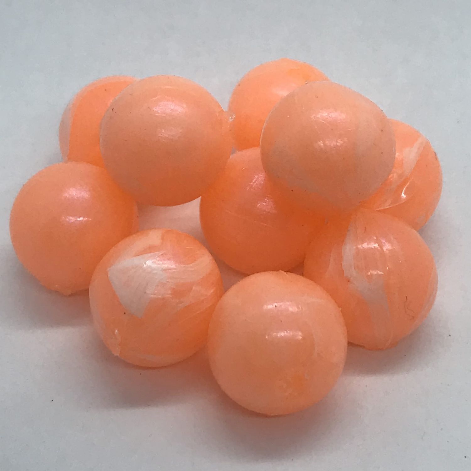 BnR Tackle SBPSW16 Soft Beads, 16mm, Peach Swirl, Neutral Buoyancy, 10pk