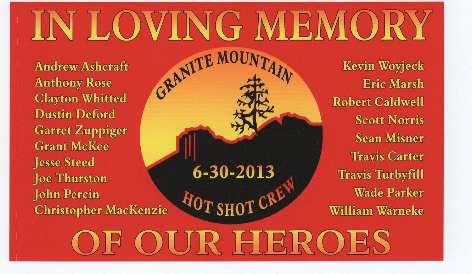 Granite Mountain Hot Shot Flag, Size: 2'x3'