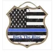 Back The Blue Flag Wood Sign