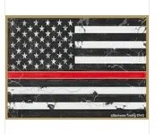 Red Line Flag Wood Magnet