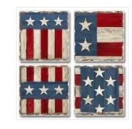 Painted Flag - 4Pk Asstd Coaster Set
