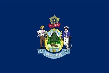 Maine Flag Nylon, Size: 12"x18"
