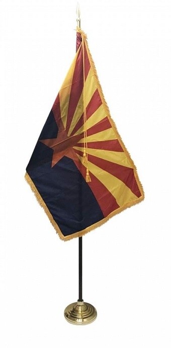 Arizona Flag Interior, Size: 3'x5', Fringe: Fringe, Pole Hem: Pole Hem
