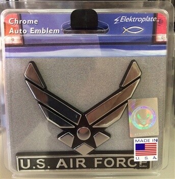 Auto Chrome Emblem, Pattern: Air Force Wings