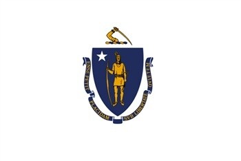 Massachusetts Flag Nylon, Size: 12"x18"