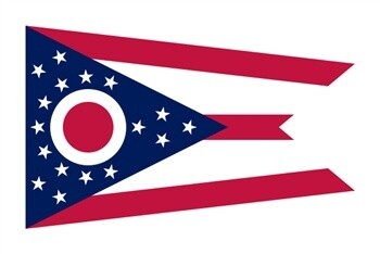 Ohio Flag Nylon, Size: 12"x18"