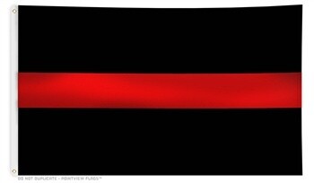 Thin Red Line Original Flag, Size: 2'x3'