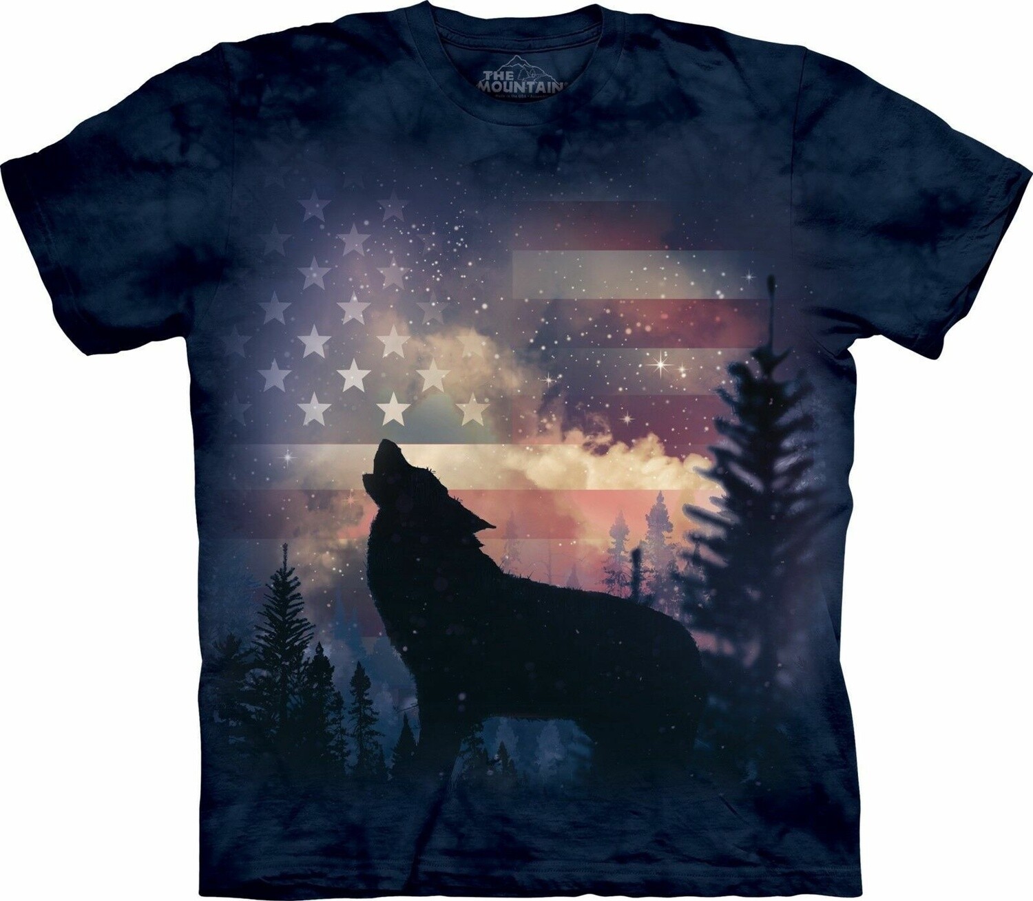The Mountain T Shirt Lone Wolf Patriotic Howl, Size: S