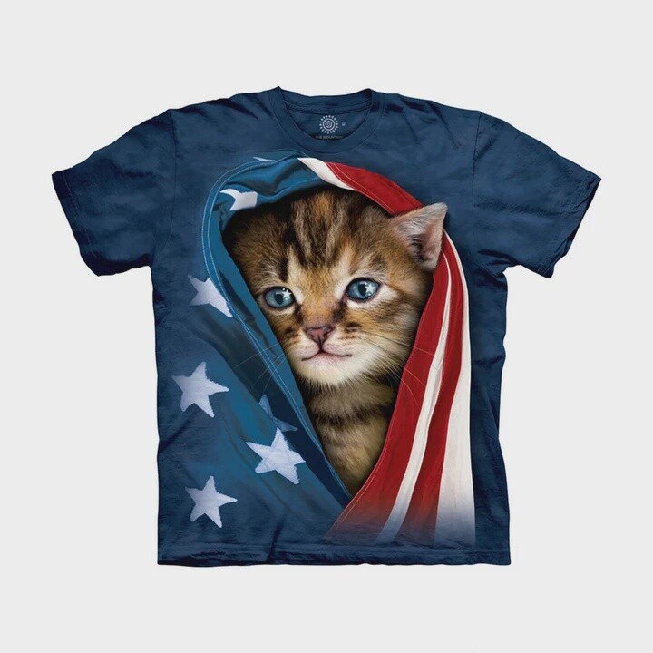 The Mountain T Shirt Patriotic Kitten, Size: S