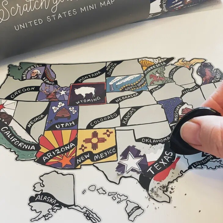 US State Flag Scratch Your Travels Mini Map