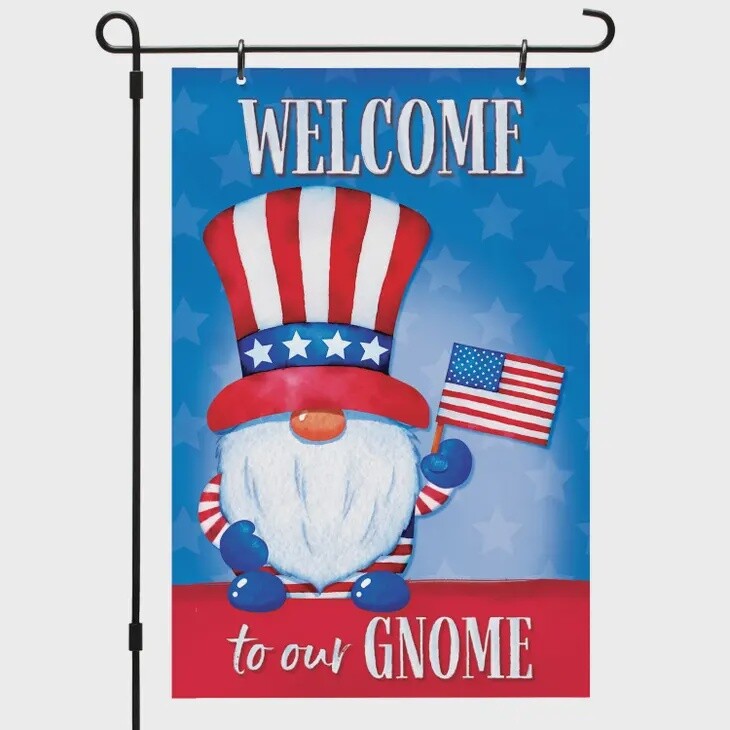 Patriotic Gnomes Reversible Multi-Image Garden Flag