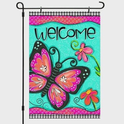 Butterfly Welcome Garden Flag