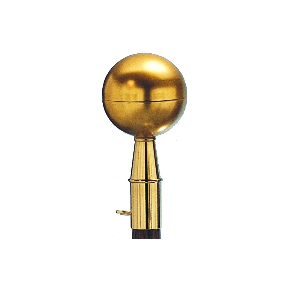 Gold Ball Ornament with Ferrule, Size: 3"
