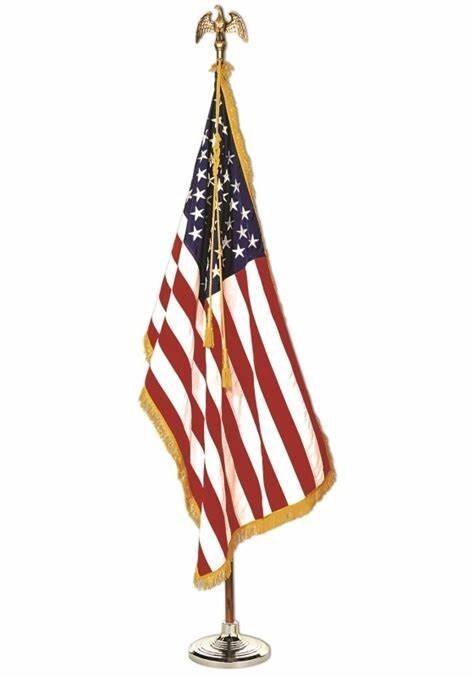 US Flag Interior, Size: 3'x5', Fringe: Fringe, Pole Hem: Pole Hem