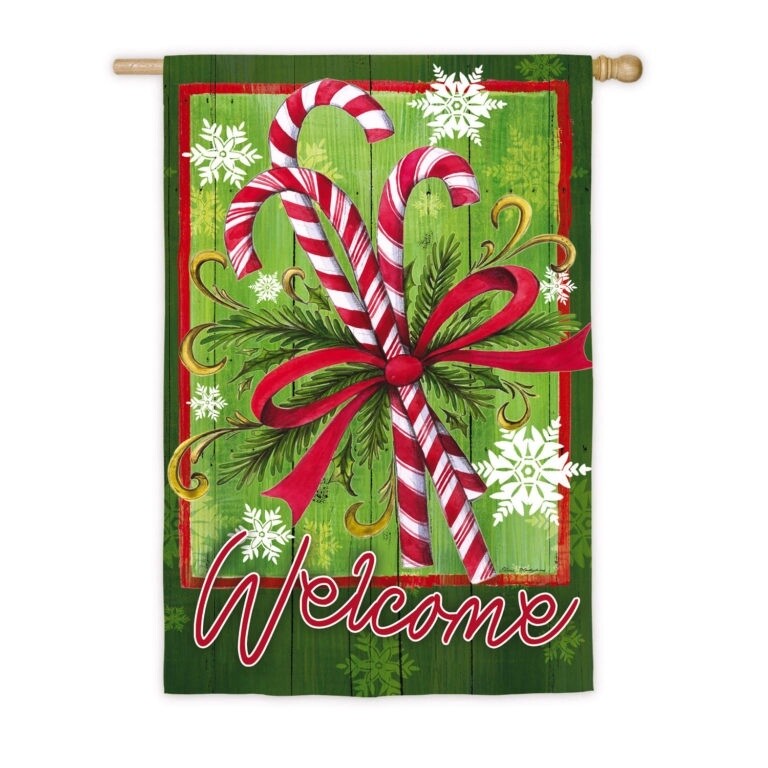 Candy Cane and Ribbon House Flag