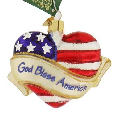 God Bless America Christmas Ornament