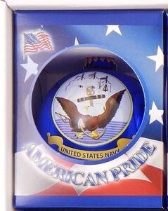 Navy Ball Christmas Ornament