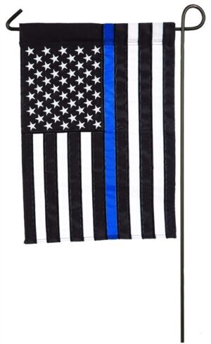 Thin Blue Line US Garden Flag