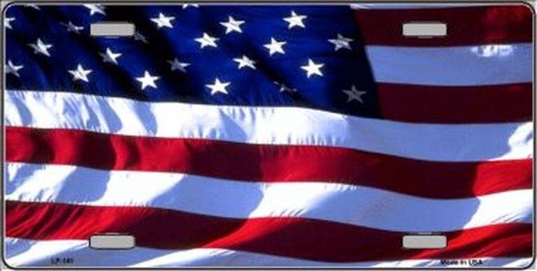 American Flag License Plate