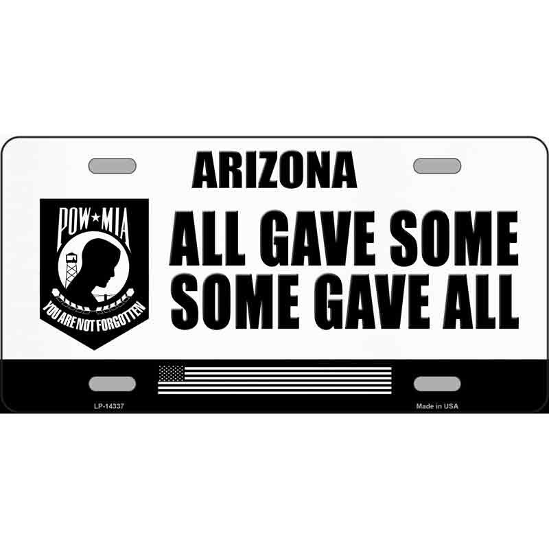 Arizona Some Gave All License Plate