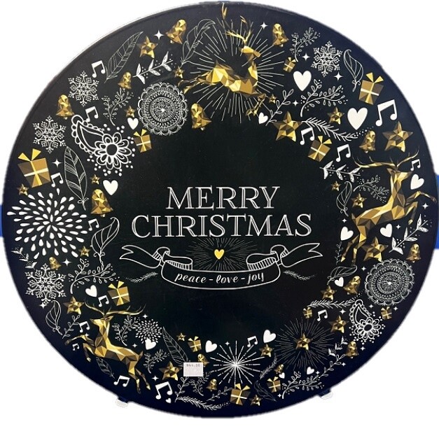 Merry Christmas Black Gold  Metal Sign