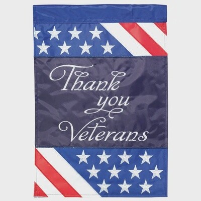 Thank You Veterans Double Applique Garden Flag