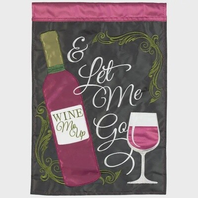 Wine me Up Double Applique Garden Flag