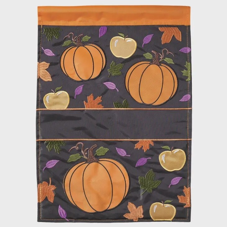 Custom Fall Pumpkin Burlap Garden flag