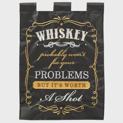 Whiskey Won&#39;T Fix Double Applique Garden Flag