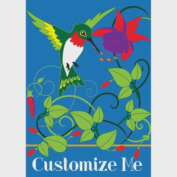 Custom Hummingbird Garden Flag