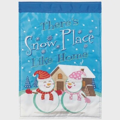 Snow Place Like Home Applique House Flag
