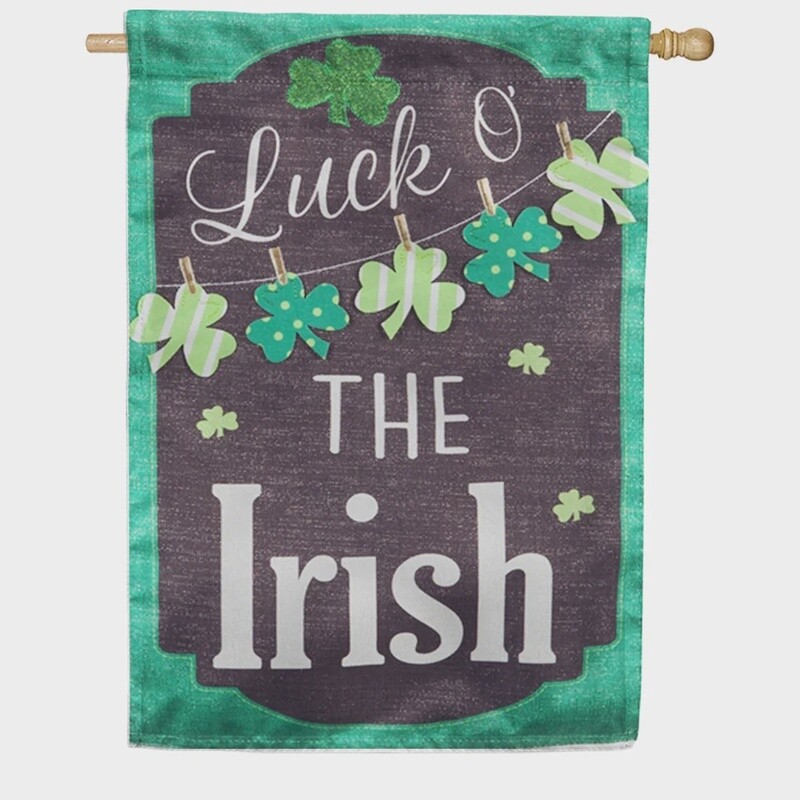 St Patrick's Day Chalkboard Garden Flag
