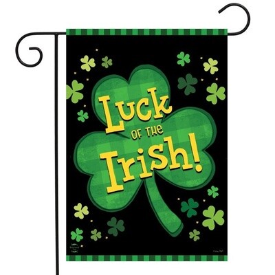 Irish Luck Shamrock Garden Flag