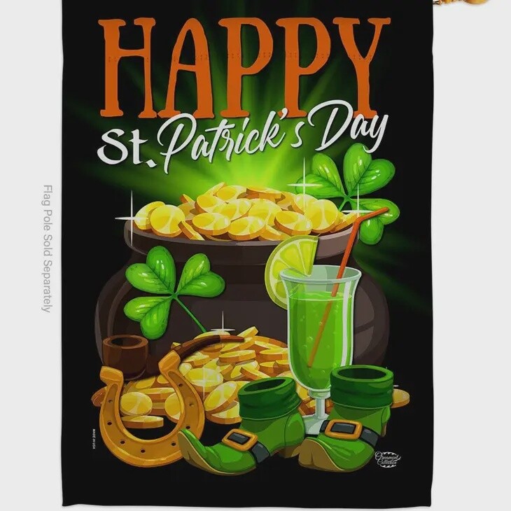 Happy Saint Patrick Day Garden Flag