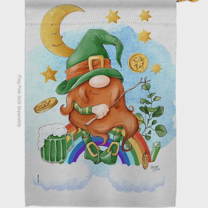 Lucky Gnome St Patrick  Garden Flag