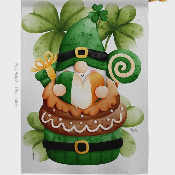 St Patty Gnome House Flag
