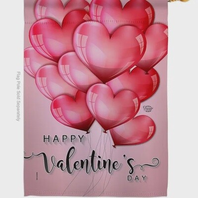 Happy Love Balloons House Flag