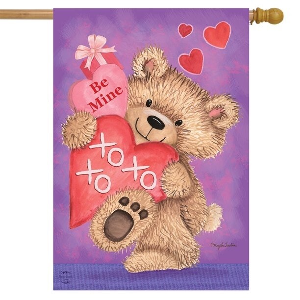 Be Mine Bear House Flag