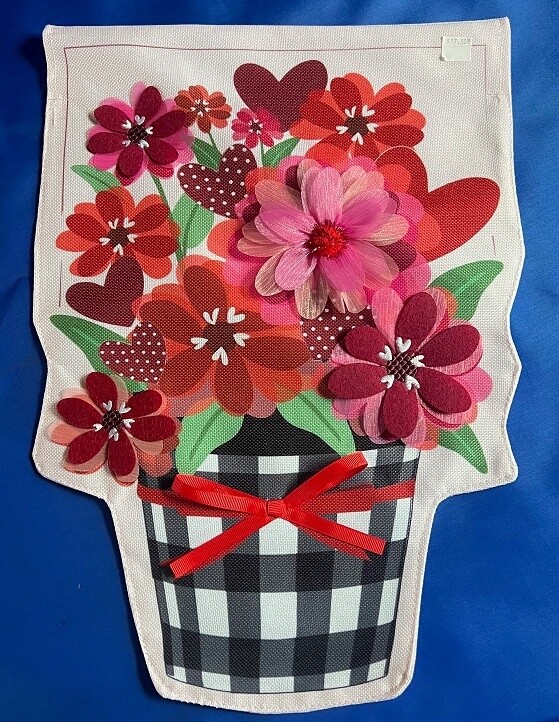Flower Pot Applique Garden Flag