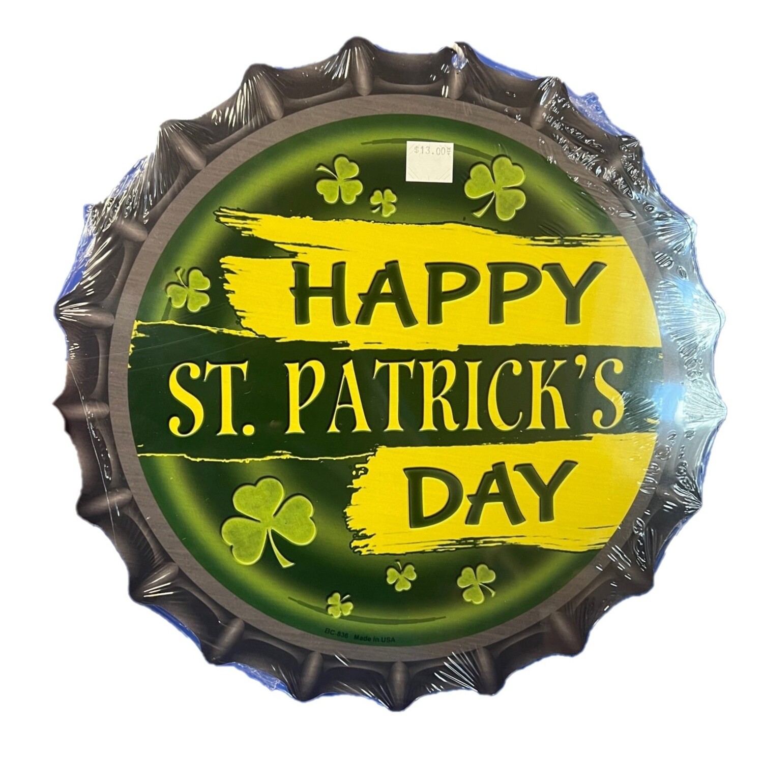 Happy St Patrick&#39;s Day Bottle Cap Sign