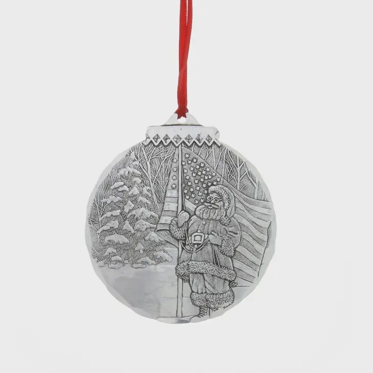 Patriotic Santa Christmas Ornament